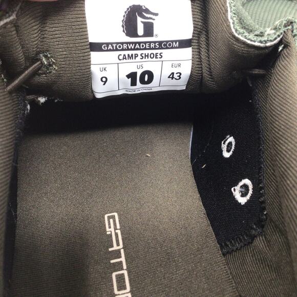 Gator Waders Mens Camp Shoes Slip On Outdoor Loafers Olive Green Size 10 - Picture 7 of 11